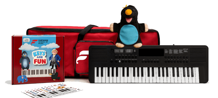 Keyboard learning kit with red bag