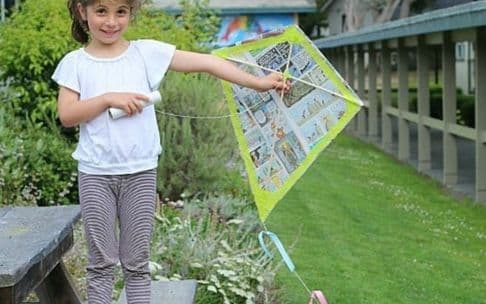 Kite making with kids