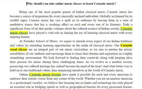 Why should you take online music classes to learn Carnatic music?
